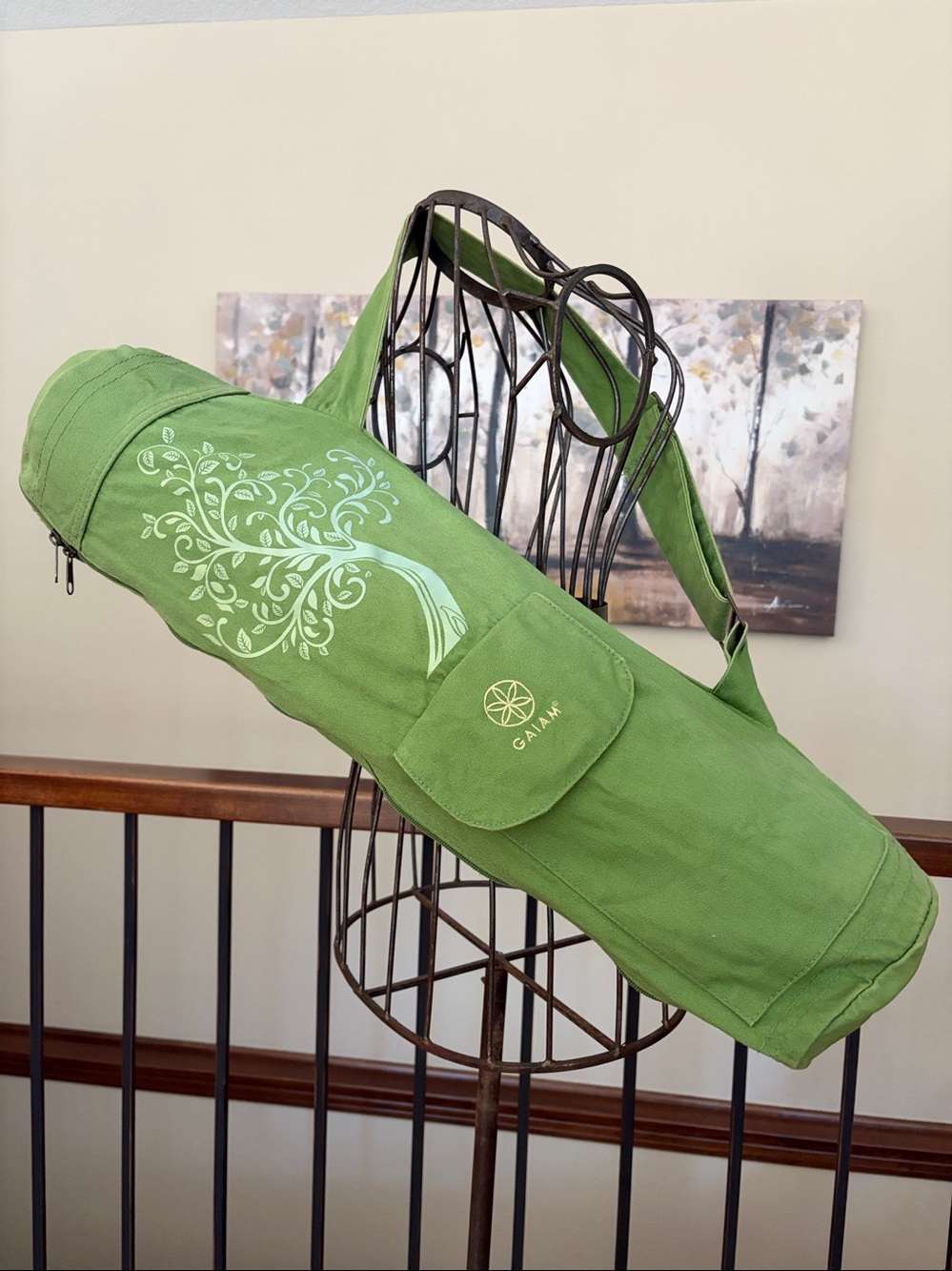 NEW Gaiam Tree of Wisdom Green Cargo Yoga Mat Bag